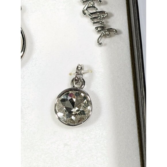 WHBM White House Black Market Silvertone New Years Crystal Necklace Set Goldtone - Picture 4 of 7